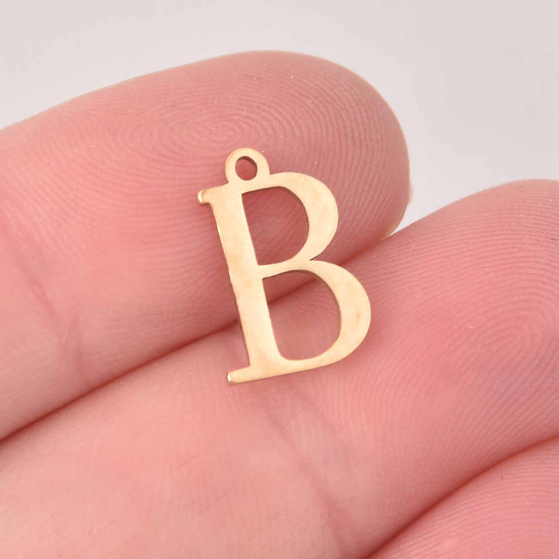 Beta Charm, Gold Stainless Steel, Greek Letter, Sorority Charms, 14mm, chs8176