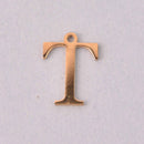 Tau Charm, Gold Stainless Steel, Letter T, Sorority Charms, 14mm, chs8180