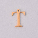 Tau Charm, Gold Stainless Steel, Letter T, Sorority Charms, 14mm, chs8180