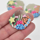 2 Charms, Resin Acrylic, Coral Reef, chs8185