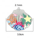 2 Charms, Resin Acrylic, Coral Reef, chs8185