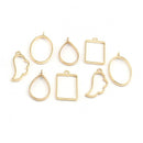 8 Gold Resin Bezels, Mixed Pack, chs8201