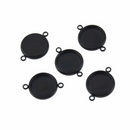 4 Stainless Steel Round CABOCHON SETTING Bezel Frame Charm Connector Link, Black (fits 12mm cabs)  chs8210