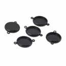 4 Stainless Steel Round CABOCHON SETTING Bezel Frame Charm Connector Link, Black (fits 12mm cabs)  chs8210