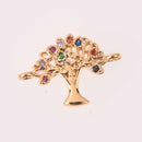 Gold Tree Charm Connector, Rainbow Micro Pave Charm, chs8219