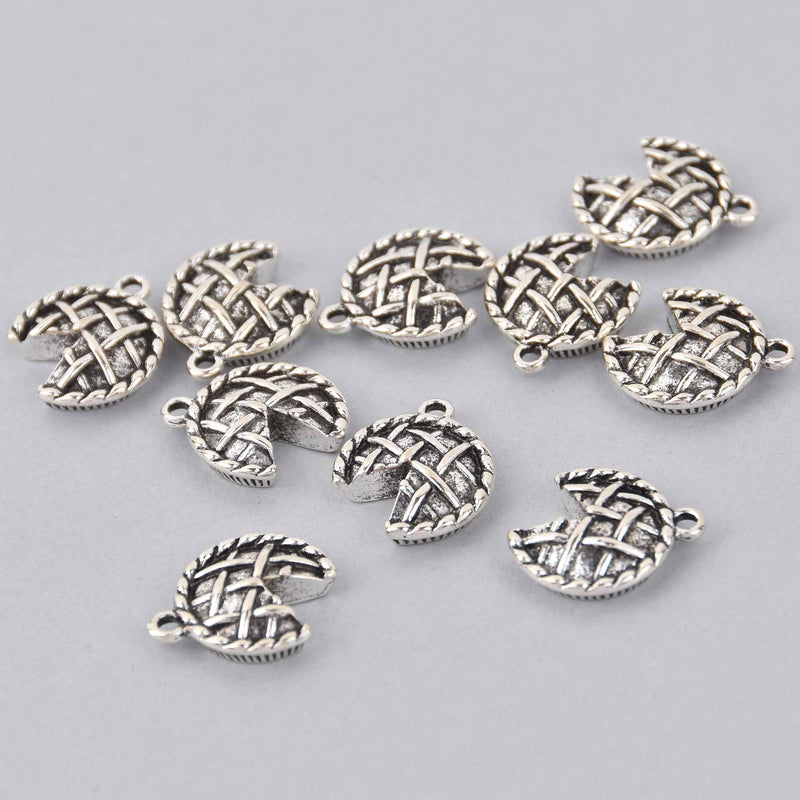 Pie Charms, Antiqued Silver, chs8234