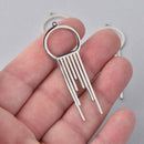 2 Stainless Steel Charms, silver, 2.25", chs8235