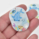 2 Charms, Resin Acrylic, Ocean, chs8237