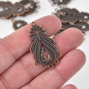 6 Copper Filigree Charms, 39mm long, chs8238