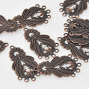 6 Copper Filigree Charms, 39mm long, chs8238