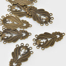 6 Bronze Filigree Charms, 39mm long, chs8240