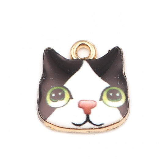 Cat Face Charms, 13mm, chs8248