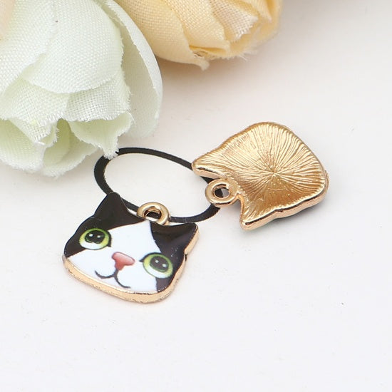 Cat Face Charms, 13mm, chs8248