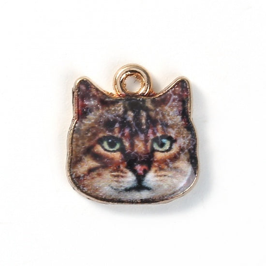 Cat Face Charms, 13mm, chs8251