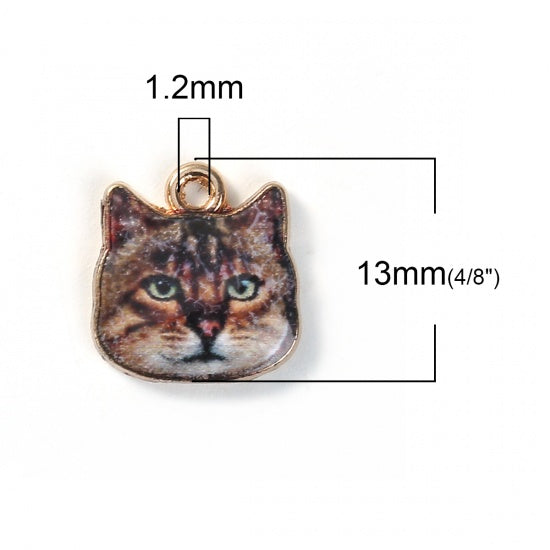 Cat Face Charms, 13mm, chs8251