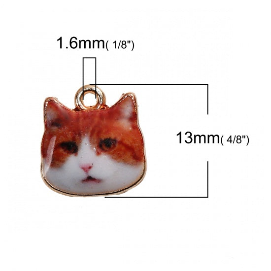 Cat Face Charms, 13mm, chs8252