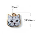 Cat Face Charms, 13mm, chs8253