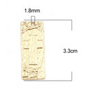 Matte Gold Cross Charms, Rustic Textured Metal, 33mm, chs8293