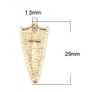 Matte Gold Cross Charms, Shield Shape, Rustic Textured Metal, 29mm, chs8294