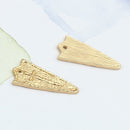 Matte Gold Cross Charms, Shield Shape, Rustic Textured Metal, 29mm, chs8294