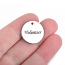 5 Stainless Steel Charms, Volunteer Charm, 20mm (3/4"), cls0019a
