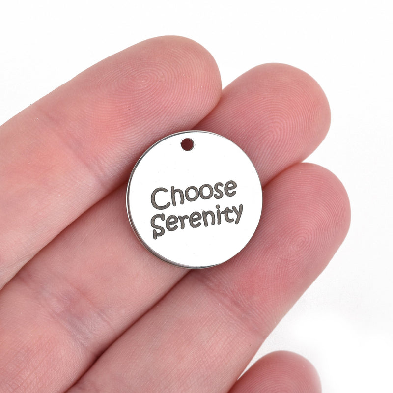 5 Serenity Charms Stainless Steel Charms Recovery Charms Choose Serenity 20mm (3/4") cls0026a