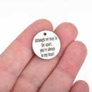 5 LONG DISTANCE LOVE Charms Stainless Steel Quote Although we may be far apart ...  20mm (3/4") cls0087a