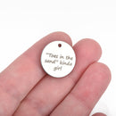 5 BEACH Charms, Silver Stainless Steel Quote Charms, Toes in the sand kinda girl 20mm (3/4"), cls0144a