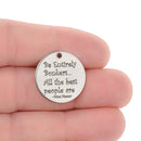 5 BE BONKERS Charms, Stainless Steel Quote Charms, Mad Hatter Charms, 20mm (3/4"), cls0250a