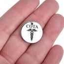 5 COTA Charms, Occupational Therapy Assistant Stainless Steel Quote Charms, Medical Caduceus 20mm (3/4"), cls0302a