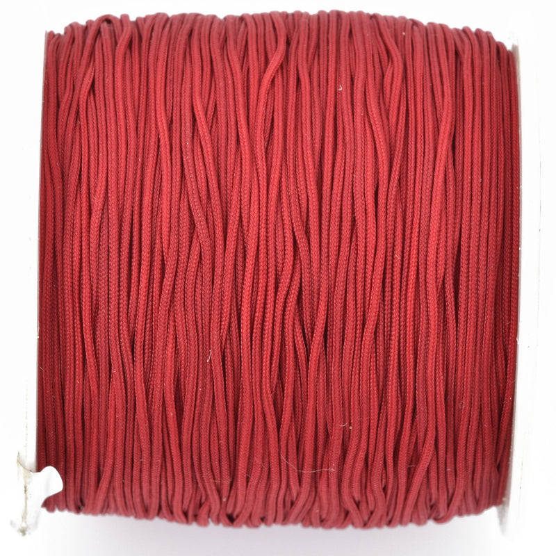 100 yards DARK RED Braided Nylon Jewelry Cord, 0.8mm cor0157