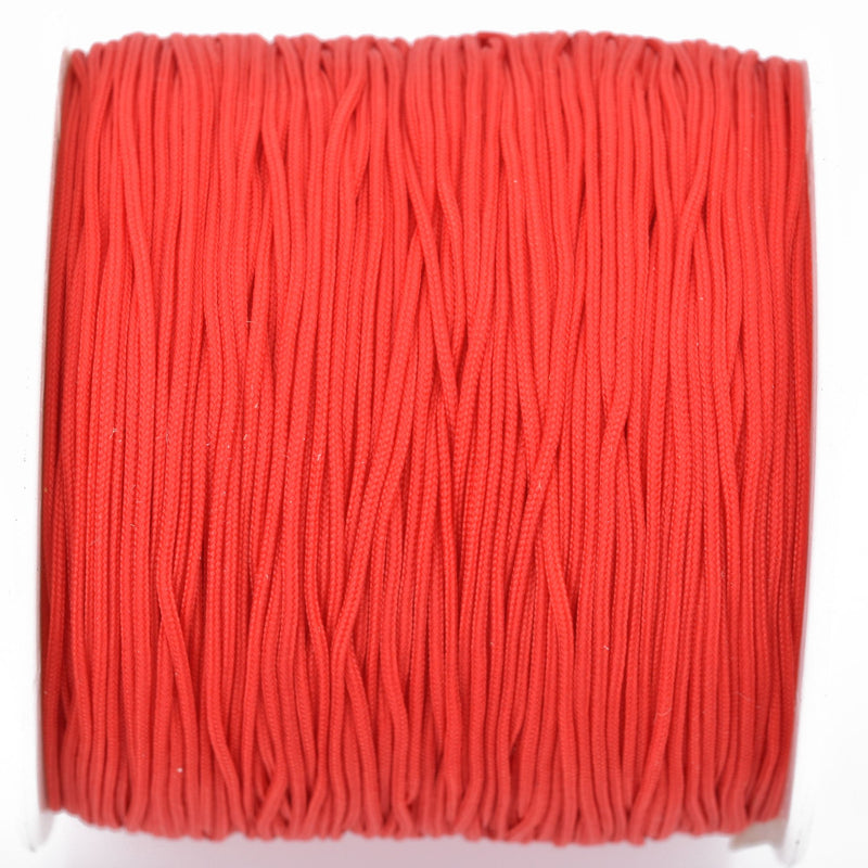 100 yards BRIGHT RED Braided Nylon Jewelry Cord, 0.8mm cor0161