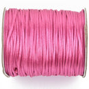 Hot Pink Satin Rat Tail Cord Rattail Knotting Weaving Cord 2mm, 100 yards cor0189