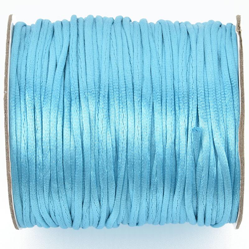 Turquoise Blue Satin Rat Tail Cord Rattail Knotting Weaving Cord 2mm, 100 yards cor0190