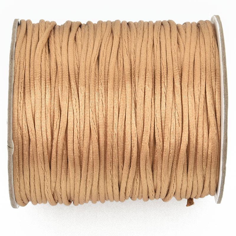 Light Camel Brown Satin Rat Tail Cord Rattail Knotting Weaving Cord 2mm, 100 yards cor0195