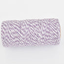 Purple Baker's Twine, 1.5mm Cotton Cord, striped purple and white, 100 yard spool, cor0463