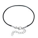 10 BLACK Wax Rope Cord Bracelet Blanks, SilverLobster Clasps, 7.25" plus extender chain, cor0542