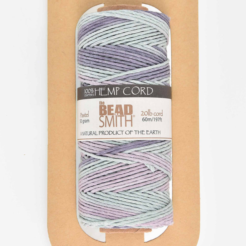 1.5mm Hemp Cord Pastel, 50 grams, 20 lb test, 197 ft. cor0543