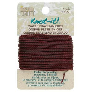 Waxed Macrame Cord Polyester, Burgundy Maroon Red, 15 yds, cor0566