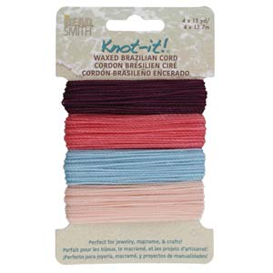 Waxed Macrame Cord Polyester, Youthful Expressions Knot-It Mix, 15 yds each, cor0570