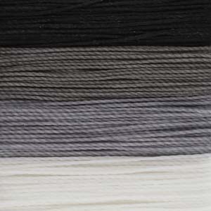 Waxed Macrame Cord Polyester, Day & Night Knot-It Mix, Black Grey White 15 yds each, cor0571