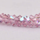 4mm Amethyst AB Bicone Crystal Beads, Preciosa x31 beads, cry0225