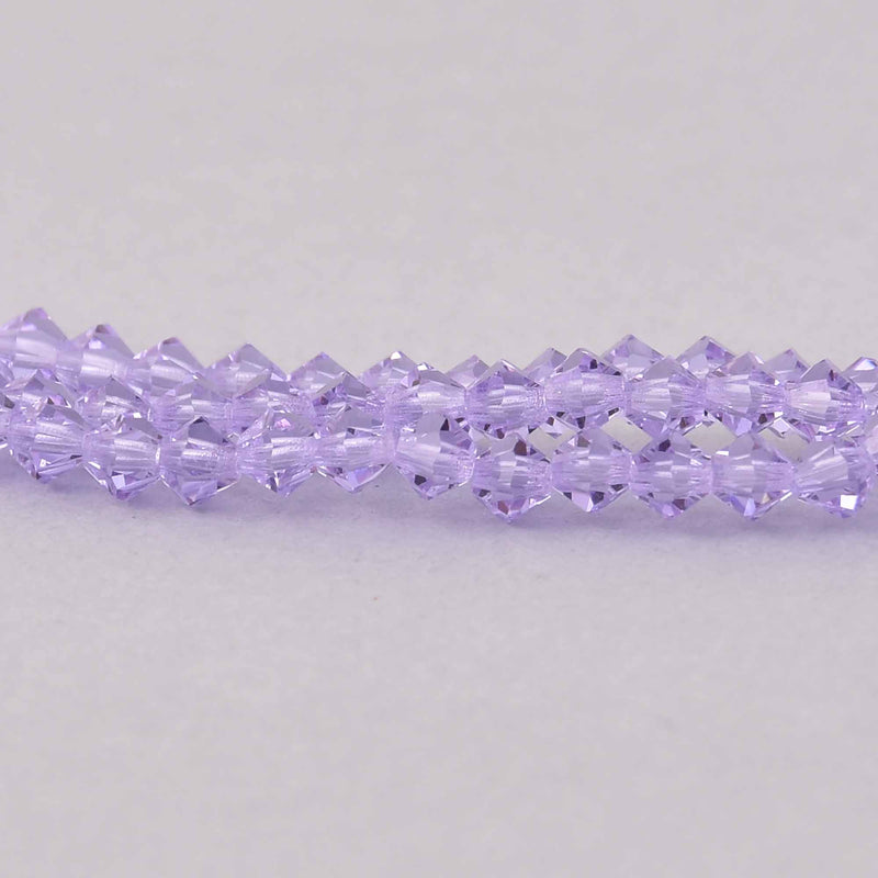 4mm Violet Bicone Crystal Beads, Preciosa x31 beads, cry0227