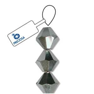 4mm Bicone Crystal Beads, Crystal Labrador Silver, Preciosa x31 beads, cry0238