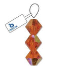 4mm Bicone Crystal Beads, Orange Sun AB , Preciosa x31 beads, cry0240