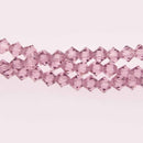 4mm Light Amethyst Bicone Crystal Beads, Preciosa x31 beads, cry0244