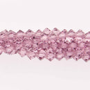 4mm Light Amethyst Bicone Crystal Beads, Preciosa x31 beads, cry0244