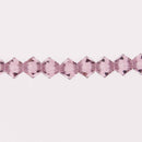 4mm Light Amethyst Bicone Crystal Beads, Preciosa x31 beads, cry0244