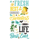 Vintage Lemon Twist Foam Stickers by Simple Stories - 54 Bright Ephemera Pieces for Scrapbooking, junk journaling pap0038