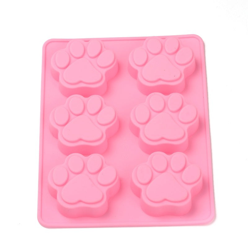 Paw Prints RESIN MOLD, Silicone Mold to make cabochons, soap, baking, reusable mold, 2-1/4 to 2", makes 6 at a time, tol0756